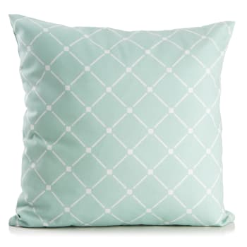 Pute m/ polyesterfyll 45x45 cm rutet mint