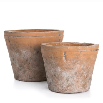 Potte s/2 terracotta konet H:12,5 og 10 cm