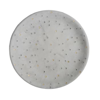 Dekorfat betong m/gulldekor Ø:29 cm