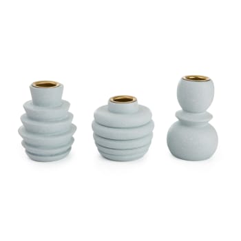 Lysestaker s/3 i PVC boks lys blå