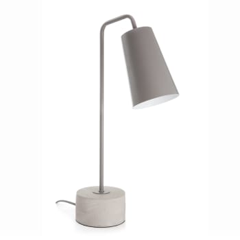 Bordlampe grå med betongfot