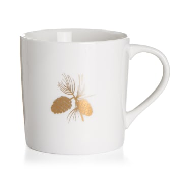 Krus Kongle m/gulldekor hvit