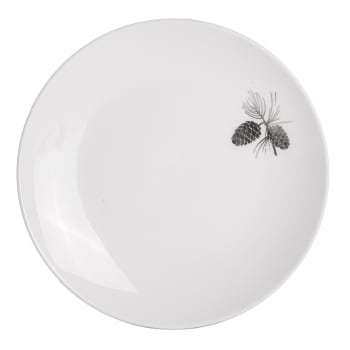 Asjett Kongle m/sølvdekor hvit 21 cm