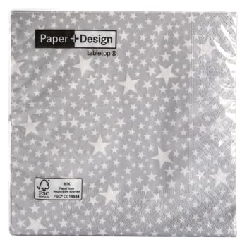 Serviett "Starlets silver" 20 pk 33x33 cm