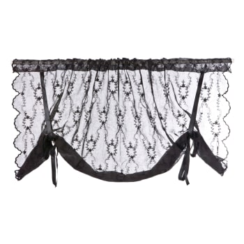 Liftgardin romantikk sort 140x90 m/knyting