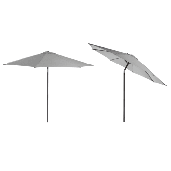 Parasoll Stavern m/tilt lys grå Ø:2m