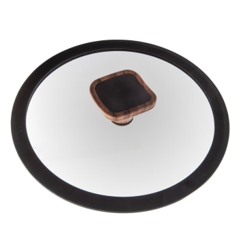 Glasslokk med silikonkant sort 24cm