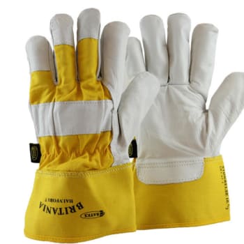 Hanske halvforet geiteskinn gul str 10,5