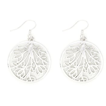 Øredobber blad sølvfarget