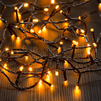 Lyslenke 600 LED Amber IP44 svart ledning