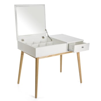 Sminkebord/Skrivepult Ola m/skuff og speil hvit