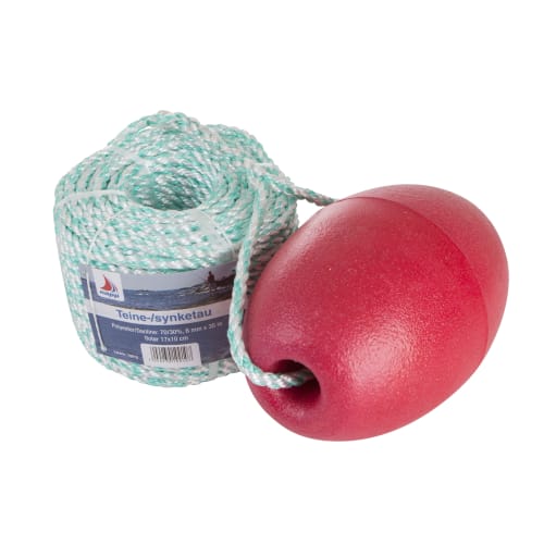 Teinetau m/flottør 6 mm 35 m polyester/danline 70/30
