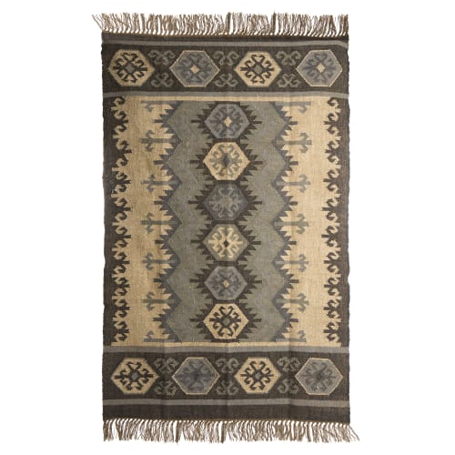 Teppe Ranveig kelim grønn/blå 120x180 cm