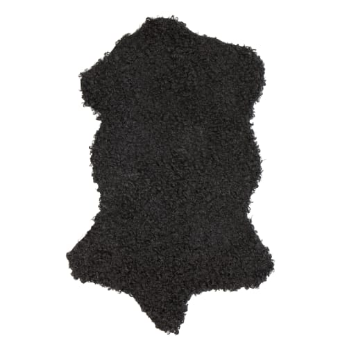 Skinn Ulla m/fuskepels sort 60x90 cm