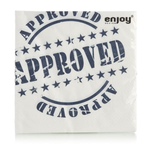 Serviett Approved blå 33x33 cm