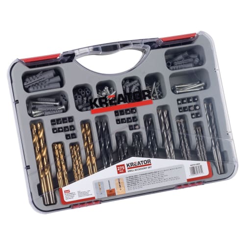 Bor og bits sett med tilbehør 275 deler