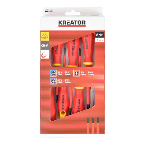 Skrujern sett a 6 deler isolert vde Ny