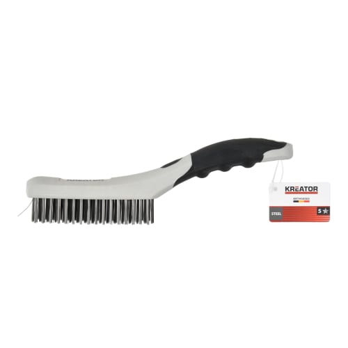 Stålbørste 4 rad stål plasthåndtak Ny