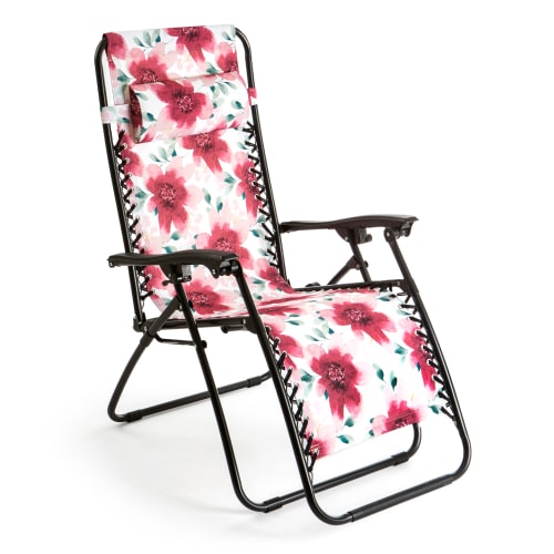 Strandrecliner med mønster rosa