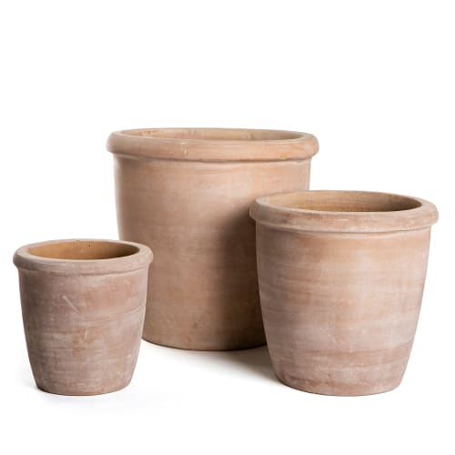 Pottesett à 3 terrakotta