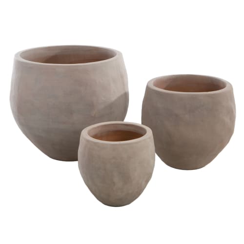 Pottesett à 3 terrakotta