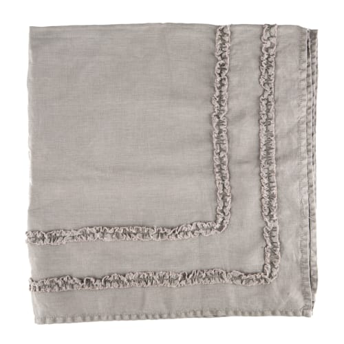 Duk Adele 90x90 beige m/ruflekant 100% lin