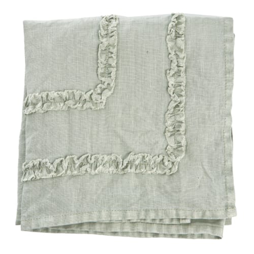 Duk Adele dus grønn m/ruflekant 90x90 cm