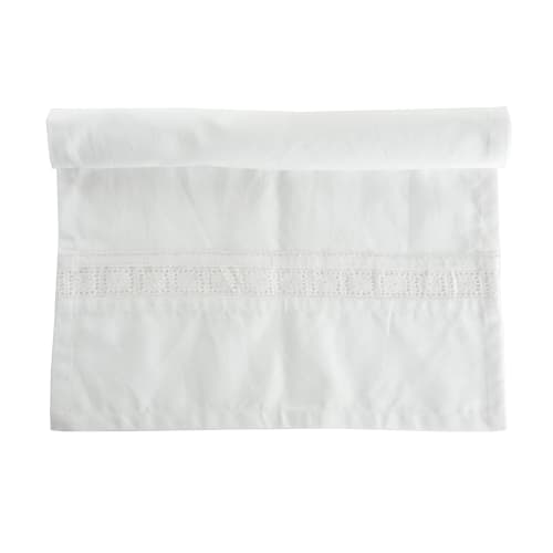 Løper m/blondekant hvit Sara 35x100 cm