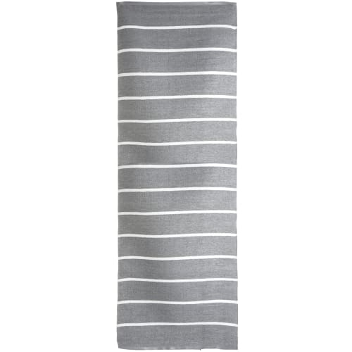 Rye plast grå m/hvite striper 70x200 cm