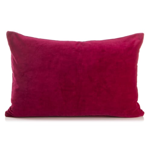 Putetrekk bomullsvelour bringebærrød 40x60 cm