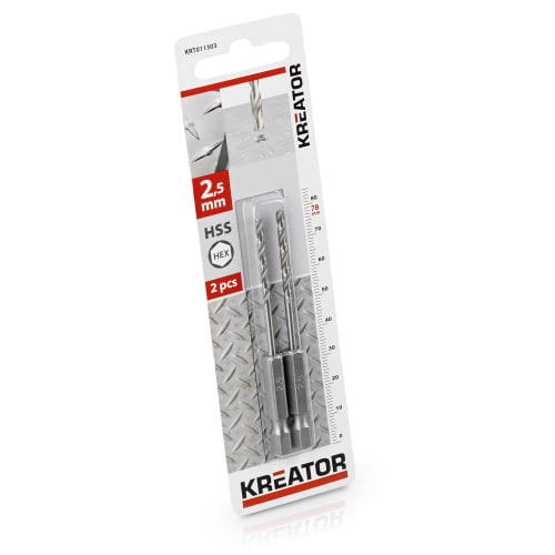 Bor 2 pk hss hexfeste 2.5x78mm