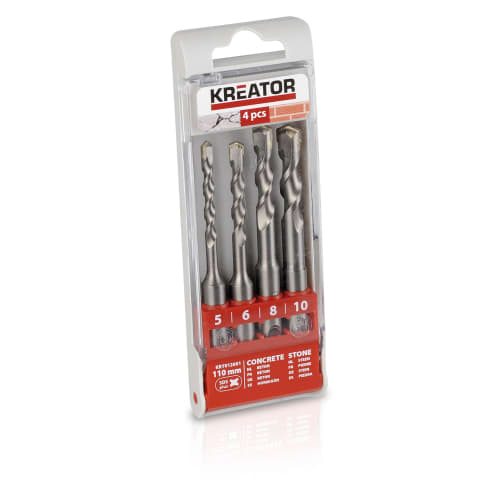 Bor sds+ sett 4 pk stein og mur 5-6-8-10 x 110 mm