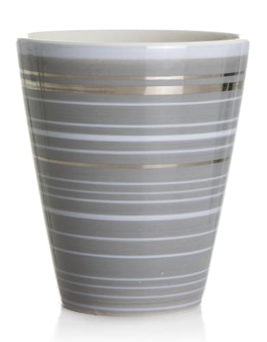 Madame Krus Josefine grå med sølvstriper  H:10,5 B:9 D:9