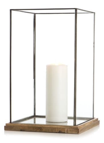 Lykt Fredrikke glass/tre  H:51 B:32 D:32 Madame