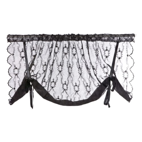 Liftgardin romantikk sort 140x90 m/knyting