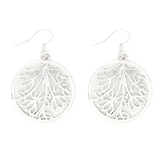 Øredobber blad sølvfarget