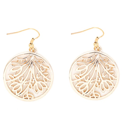 Øredobber blad gullfarget