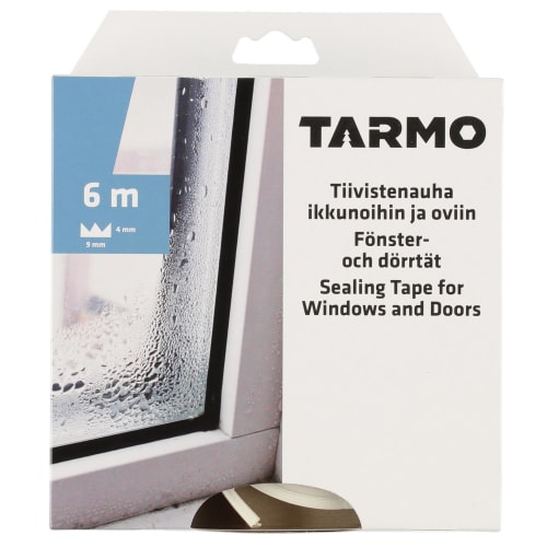 Tetningslist E-profil hvit 9x4mm
