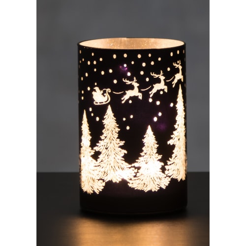 Dekorlykt med ledlys juletre sort