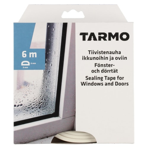 Tetningslist D-profil hvit 9x6mm