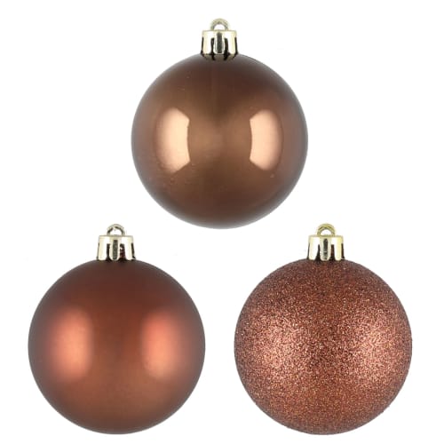 Julekule 3 ass Brun 6cm 9 pk