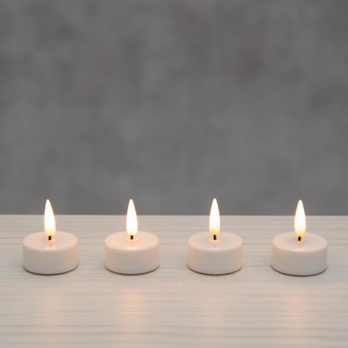 Telys LED flamme 3D 4-pk