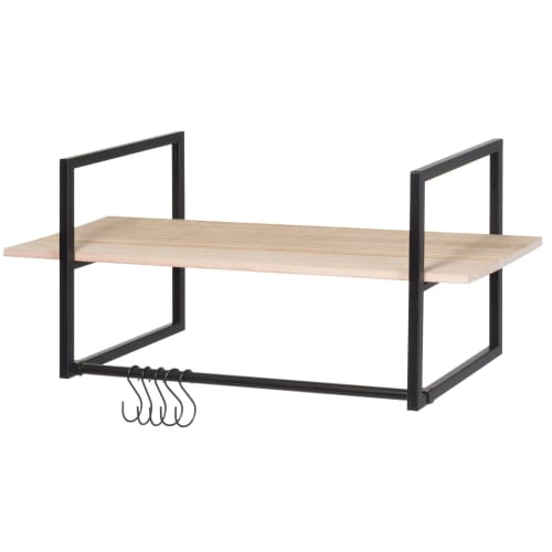Garderobehylle sort natur 70cm