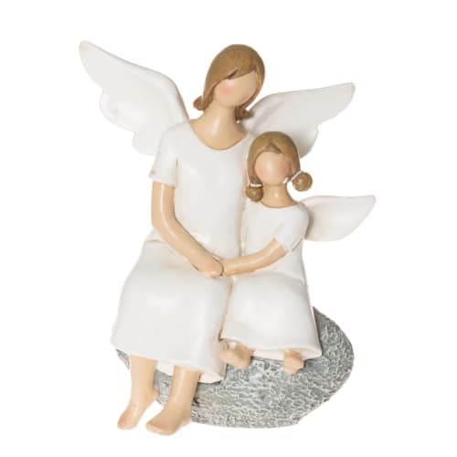 Dekorfigur engler på stein 15cm