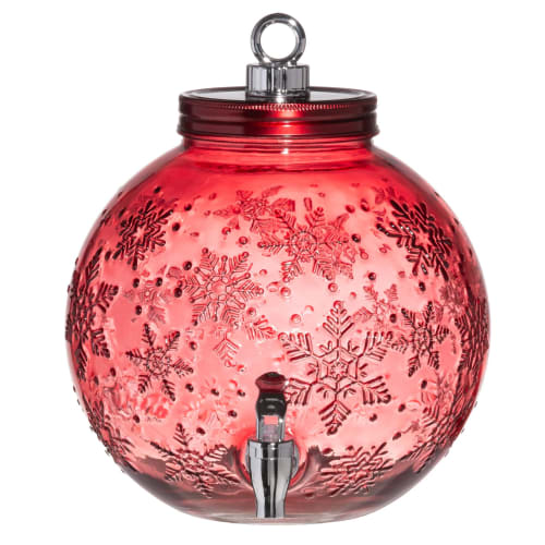 Dispenser med tappekran 'julekule' rød 5,7L