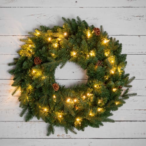 Krans med kongler 60cm. 35 LED lys