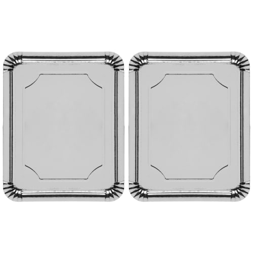 Serveringsbrett papp sølv 2stk 31x38 cm