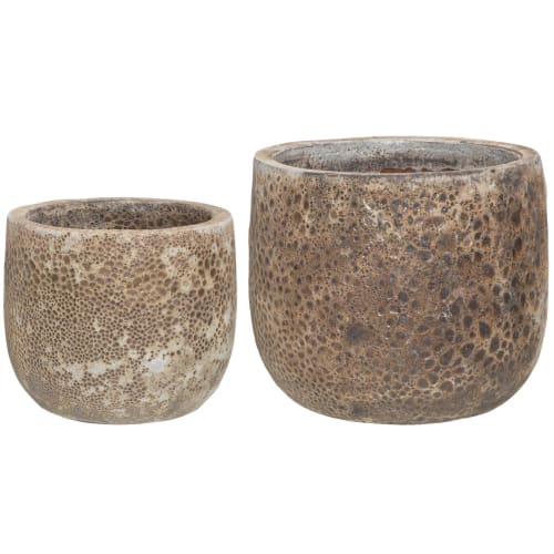 Potte Vulcano 2 stk brun sett