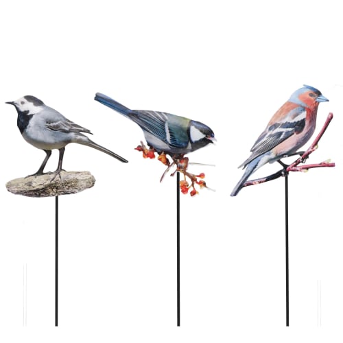 Dekorfugl på pinne 79,5cm 3ass