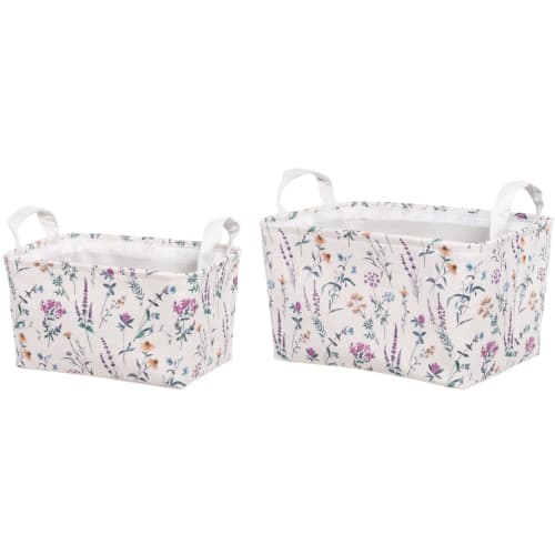 Oppbevaringskurv Blomstereng sett a2